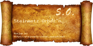 Steinmetz Orbán névjegykártya
